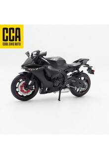 C C A 1:12 Suzuki GSX R1000 Preto/Azul, Kawasaki R, Brinquedo Modelo de Motocicleta de Liga, Pode Ficar em Pé, Direção Móvel, Rodas Traseiras com Função de Amortecedor, Brinquedo Colecionável de Exibição de Motocicleta Realista (Sem Base de Exibição) - Preto - Visão 8
