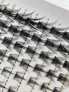 120 Pcs Spikes Cluster False Eyelashes DIY Cluster Eyelash Extension Fluffy Eyelash Cluster Segmented Spikes Curl Eyelash Extensions Can Make Cat Eye Lashes Look Natural Or Fluffy Volume Dramatic Eyelash Effect - D - View 4