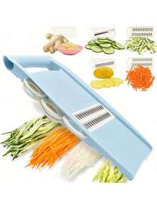 Rebanadora de cocina 5 en 1, rebanadora de verduras con múltiples cuchillas para patatas fritas, cortadora de verduras, rebanadora de verduras, triturador y pelador, adecuado para tareas de cocina pequeñas - Multicolor - Ver 8