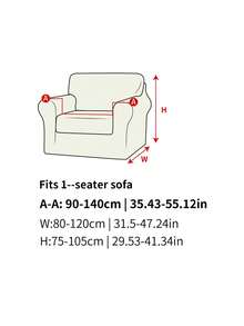 1pc Jacquard Vintage Floral Pattern Stretch Sofa Cover, Dust-Proof And Dirt-Resistant, Elastic Full Coverage Sofa Protector, Home Decor, Machine Washable, Pillow Cover Not Included - Creamy White - View 12