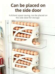 1pc/2pcs/3pcs Refrigerator Egg Rack, Automatic Rolling Egg Dispenser For Fridge, Countertop, Kitchen - Space-Saving Egg Roller/Organizer/Storage/Container/Tray - Holds 25-28 Large Eggs - Multicolor - View 5