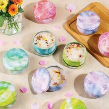 54pcs Starry Sky Theme Empty Candle Jars DIY Candle Making Kit, Includes 11 Candle Wicks, 11 Wooden Candle Holders, 20 Stickers And 12 Random Color Metal Candle Containers - Starry Sky Style - View 6