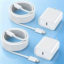 Adaptador de carga rápida USB-C de 30W, bloque de carga con cable de carga largo de 3.3FT/100cm, línea de datos USB-C a Tipo-C, juego de carga compatible con iPhone 17/16/15/Pro Max Plus, juego de carga - Tipo de Enchufe A USA (110-127V) - Ver 1