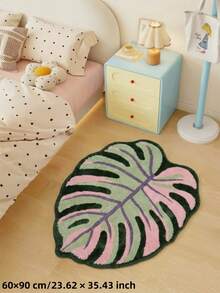 1pc Pink Green Leaf Decorative Rug, Decorative Carpet, Spring/Summer New Hot-Selling Rug, Doormat, Small Rug, Welcome Mat, Carpet, Bathroom Rug, Floor Mat, Outdoor Doormat, Kitchen Rug, Home Decor, Front Door Mat, Small Area Rug, Outdoor Mat, Home Decor, Area Rug, Garden Rug, Washable Rug - Multicolor - View 10