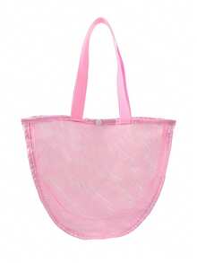 1pc Mesh Beach Bag For Kids, Shell Storage Bag, Seashell Mesh Bag, Beach Bag, Mesh Seashell Collection Bag - Multicolor - View 7