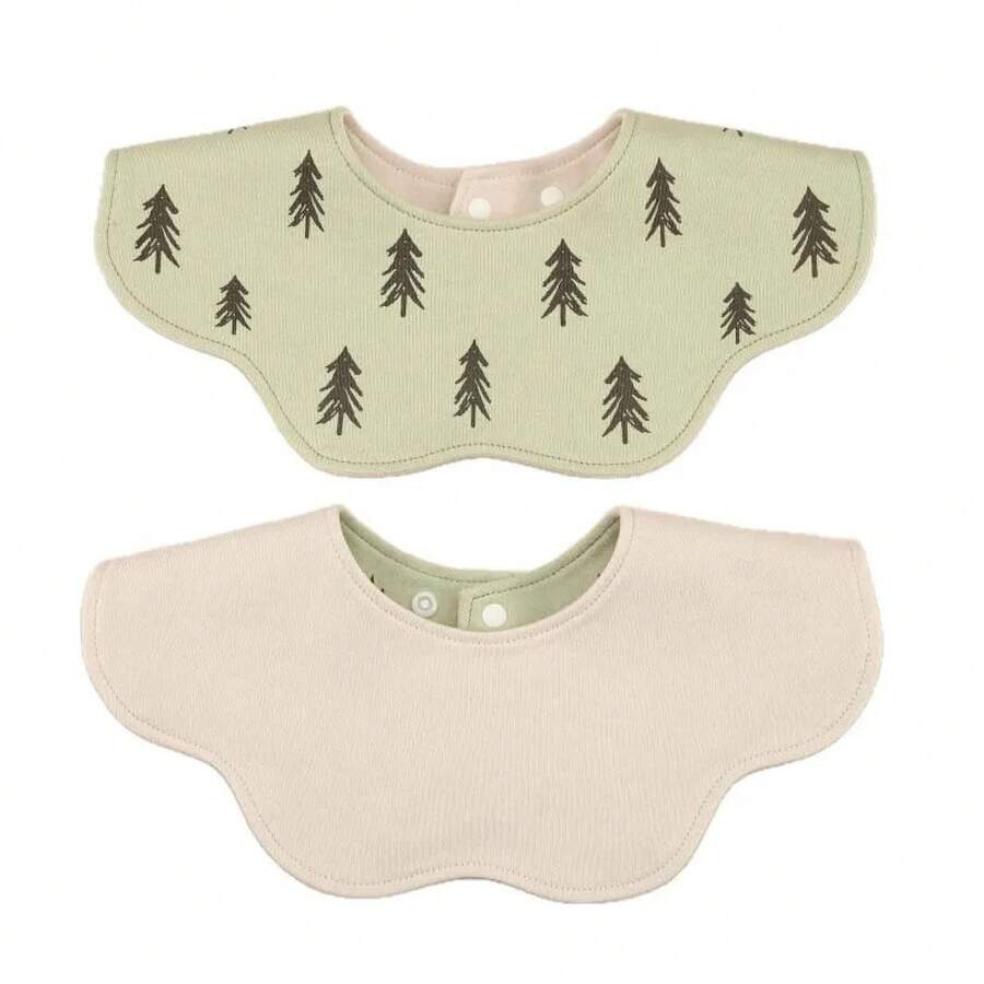 Cotton Towel For Newborn Babies, Country Floral Style Triangular Bandana For Boys And Girls, Baby Bib Accessory. - 卡其色 - 查看 1