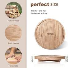 1 pieza Bandeja decorativa de madera, adecuada para baño, cocina, sala de estar, puede contener jabón, velas, ideal para regalos de cumpleaños, accesorios de cocina, bandeja de mesa de comedor, bandeja de frutas, decoración de graduación - 1 bandeja redonda - Ver 9