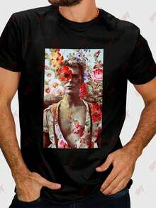 T-shirt D Bowie per amanti della musica rock, abbigliamento alla moda per ragazze e abbigliamento di designer per uomini - Negro - Ver 1