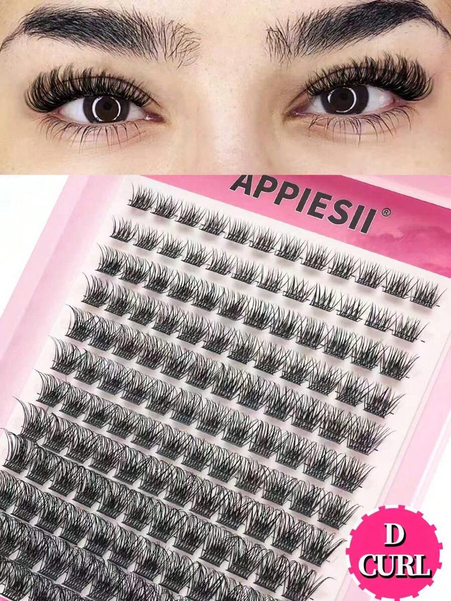 APPIESII 睫毛接種混合套裝，12排 8-16mm 長度 0.07mm D捲 120片 濃密捲翹睫毛，適合日常妝容或外出，睫毛簇，單根睫毛，睫毛，假睫毛，超濃密單根睫毛簇