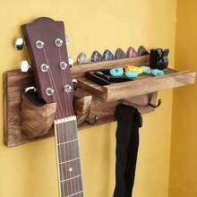 Retro Solid Wood Guitar Pick Wall Mount Storage Rack, Rustic Hanging Organizer For Bedroom Entryway - 1PC - View 5