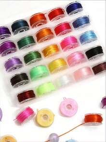 25 Rolls 25 Colors Elastic Cord, Used For Making Bracelets, Durable Rainbow Colored Elastic String, Necklaces And Various Jewelry - Crystal String Cord - View 4