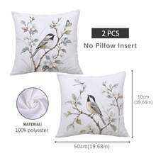 MEMNUN 2pcs Housses de coussin imprimées de fleurs de pêcher et d'oiseaux à l'encre fraîche [Insert de coussin non inclus], 40*40cm/45*45cm/50*50cm, [Impression unilatérale] Housses de coussin à fleurs de poirier et papillon à l'aquarelle Décoration de chambre, Décoration de maison, Décoration de chambre à coucher, Accessoires de décoration de chambre pour canapé, lit, salon, chambre à coucher, voiture, bureau, décoration d'hôtel Housses de coussin de jet toutes saisons convenant parfaitement Cadeau parfait pour la famille et les amis - Multicolore - Voir 13