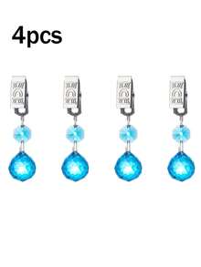 1-4pcs Crystal Glass Tablecloth Clips With Stainless Steel Clamps, Decorative Transparent Curtain Weights, Suitable For Home Dinner, Kitchen/Dining Room/Home/Garden Decor, DIY Tablecloth Decoration Hanging Accessories Set - Multicolor - View 13