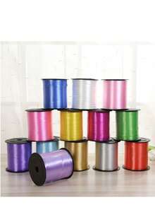 1 Roll Plastic Balloon Ribbon, Simple Solid Color Balloon Tie, Suitable For Parties, Christmas - Multicolor - View 4