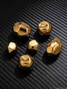 1pc Stainless Steel 18K Gold Plated Fashion Large Hole Rhombus Asymmetrical Spacer Bead, DIY Bracelet Necklace Jewelry Making Accessory - beads - View 8