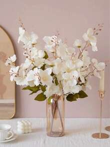 1/3/5 Bundles 65cm Artificial Narcissus Magnolia Flowers, Suitable For Vase, Home Living Room, Wedding Table Decoration, Centerpiece, Romantic Theme, Artificial Plants, Autumn Decoration, Room, Desk, Garden Decoration, Room Decor, Valentine's Day - White - View 1