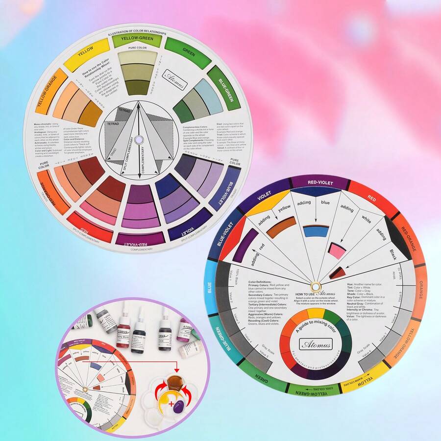 ATOMUS Standard Color Palette Mini 14cm Tattoo Color Wheel 1pc - Multicolor - View 1