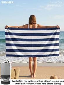 1pc Beach Towel, Beach Essential, Vacation And Bathroom Decor, Super Absorbent, Suitable For Bathroom, Swimming, Fitness, Yoga, Soft Microfiber, Lightweight And Portable, Windproof, Sun Protection, Sand-Proof, Summer Travel - Multicolor - View 5