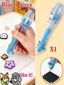 Perler 珠珠筆 2.6mm 筆尖，自動出珠機構，適合 3D 像素珠珠創作，人體工學握把設計，DIY 筆與創意手工實用工具 - 多色 - 查看 7