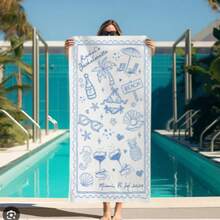 Bachelorette Beach Towel - Soft & Quick-Dry, Bridal Shower Gift With Customizable Design, Perfect For Beach Parties & Travel, Beach Towel - Baby Blue - View 5
