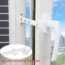 2 Cerraduras de ajustables para ventanas, limitadores de ventana de metal, topes de ángulo con llave, para del hogar - A - Ver 1