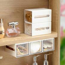 Wall-Mounted Cotton Swab Storage Rack, Suitable For Bathroom, Can Store Cotton Swabs, Cotton Balls, Makeup Pads And Floss Picks; Suitable For Organizing Cosmetics In Office Or Vanity - Multicolor - View 4