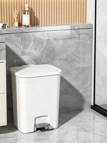 35L Double-Compartment Pedal Sorting Bin, Constructed With Thickened Material; Pedal-Operated Lid Design Prevents Odors, Enables Wet And Dry Waste Separation, And Its Large Capacity Suits Various Application Scenarios. - Random Color - View 3