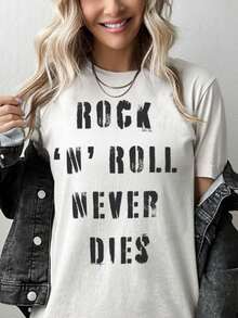 Rock Band T-Shirts - 1983 Pyromania Tour In The USA, Crew Neck, Short Sleeve - 白色 - 查看 1