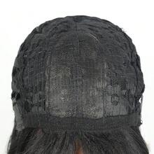 Medium Length Straight Wavy Wig With Bangs, Bio Organic, Identical To Human Hair, Premium RONISE +WIGCAP 1B/ Black - 1B - 查看 7