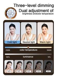 Creative Telescopic Magnetic Phone Fill Light, Suitable For Room, Living Room, Car, Live Streaming, Photography, Selfie, Video Conference, Phone Fill Light, 3-Level Adjustment, Dial Adjustment For Color Temperature And Brightness, Convenient To Carry - Fill Light - View 4