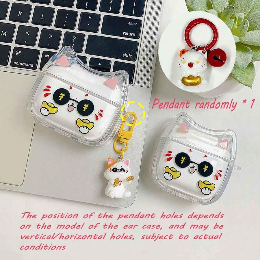 1 Set Money Ingot Cat Earbud Case Compatible With Apple New 4/Pro 3 Earbud Protective Cover Case 2nd 3rd Generation Personalized Cartoon Protective Case PRO 2 Anti-Drop PRO 3 - Multicolor - View 1