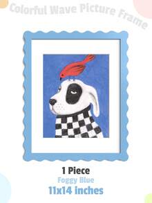 XXBANZHUAN Dopamine Colorful Wavy Picture Frame Home Decor, Outer Wavy Frame & Inner Rectangular Opening Design, 5 Sizes (4x6/5x7/6x8/8x10/11x14 Inches), 6 Colors (Red/Blue/Green/Yellow/Black/White), Suitable For Gallery Wall & Kids Room, Premium Home Decor Gift - Multicolor - View 21