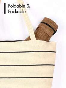 1pc Raffia Straw Sun Visor Hat, Tea Color - Multicolor - View 5