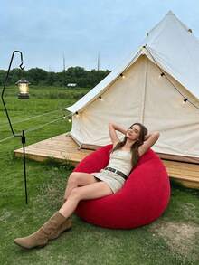 1 pieza Sofá inflable aterciopelado holgado, silla inflable tipo puff suave, adecuado para decoración del hogar y dormitorio, silla de ocio portátil, adecuada para piscina, picnic, camping, patio trasero, playa, dormitorio, relajación interior y exterior, ultra cómodo - Sofá hinchable - Ver 3