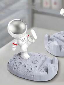 Astronaut Phone Stand - Kicking Legs Silver Creative Cartoon Phone Holder Slouchy Binge-Watching Tablet Support Stand Home Desktop Decoration Ornament - Multicolor - View 5