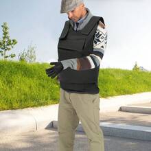Black Outdoors Protective Vest, Adjustable Security Training Protective Vest, Adjustable Vest For Training Activity For Security Personnel, Prison Guards, Construction Workers - Black 1pcs - View 8