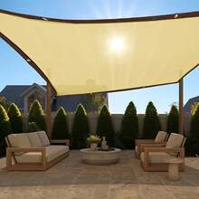 2x10m Large Area Shade Cloth Sunshade Fabric 80% Shading Rate With Grommets, Beige Privacy Screen For Gazebo, Patio, Pergola, Outdoor Shade Cover, Shade Sail For Garden, Balcony, Courtyard, Deck, Porch, Multiple Sizes Available, Suitable For Beach Use - Multicolor - View 7