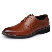Casual Lace-Up Men's Dress Shoes, Men's Oxford Shoes, Suitable For Home, Office, Party, Spring, Summer, Autumn - Yellow - View 6