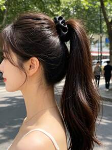 30入/組 女款緞面仿絲多彩髮圈、髮帶、髮環、髮飾，感恩節聖誕節禮物 - 淺色 - 查看 8