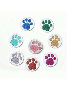 Custom Paw Print Dog Tag, Personalized Pet ID Tag With Engraved Name & Text, Paw Shaped Dog Tag, Custom Pet Name Tag, Engraved Collar Tag, Small Dog/Cat Accessories, Puppy ID Tag, Cute Pet Collar Accessory, Personalized Gift For Pet Lovers - Multicolor - View 9