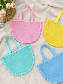 1pc Mesh Beach Bag For Kids, Shell Storage Bag, Seashell Mesh Bag, Beach Bag, Mesh Seashell Collection Bag - Multicolor - View 4