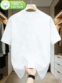 [Camiseta Personalizada] Camiseta Casual de Manga Corta para Hombres con Estampado Gráfico Personalizado, Camiseta con Estampado de Aniversario Familiar, Camiseta con Estampado de Foto Perso - Blanco - Ver 2