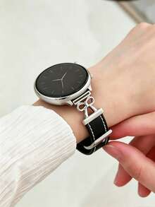 1件 PU 環形手錶錶帶，相容於 Galaxy Watch 7、Galaxy Watch 5、Galaxy Watch 6、4，40mm 42mm 43mm 44mm 45mm 46mm 47mm 20mm 22mm，金色 - 黑色 - 查看 2