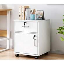 Archivero Para Oficina De Madera Con Cajón Con Cerradura - Multicolor - Ver 3
