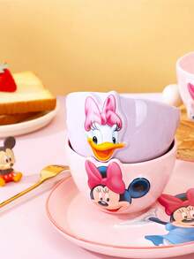 Disney Mickey Mouse Ceramic Tableware 5-Piece Set, 3D Embossed Bowl, Plate, Cup, Home Dining Gift Box - Multicolor - View 11