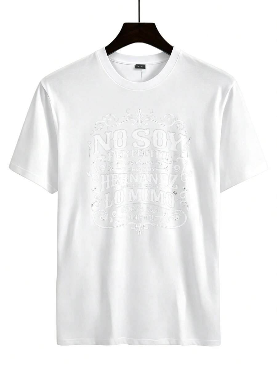 Nueva colección de parejas 2026 Frase "No Soy Perfecto Pero Soy Hernandez Lo Mimo" - Camiseta Casual Gym, Regalo dia del padre/frases chidas/mexico - Blanco - Ver 1