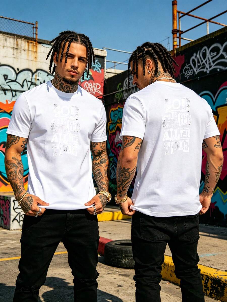 Unisex Oversized Men T-Shirt Comfortable Breathable Summer Tops - White - View 1