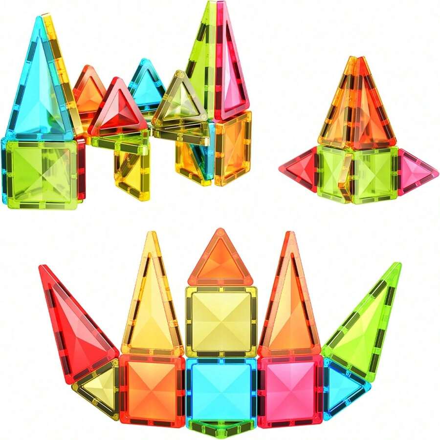 PicassoTiles - Magnetic Block Set, Diamond Series, Magnetic Building Blocks, STEM Learning, For Children Ages 3 And Up, PTM100 - 36 Pieces - View 1