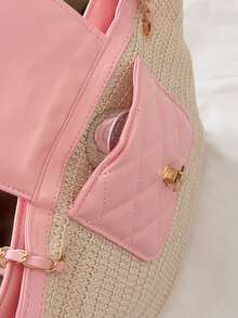 Fashionable Woven Shoulder Bag For Spring 2026, Suitable For Daily Use, Casual Outings, Travel, And Vacations - 柔和淡色 - 查看 7