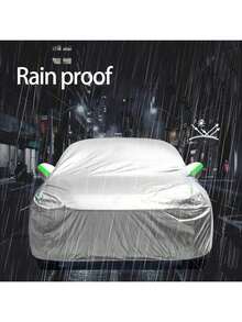 Multi-Size Thickened Oxford Cloth Car Cover, Full Coverage Design, Dust-Proof, Sun-Proof, Rain & Snow-Proof, All-Season Universal Car Cover, Suitable For Outdoor Parking, UV-Resistant And Heat-Insulating - Black - View 7